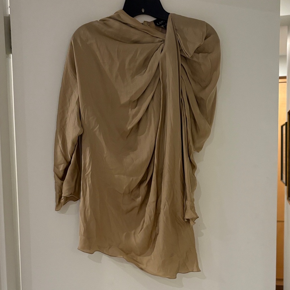 Lanvin Vintage Gold Draped Blouse FR 34 US 2